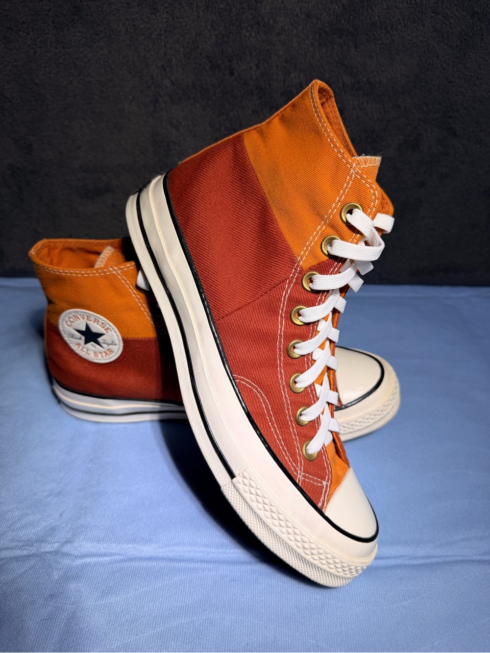 Converse High Top Sneakers in Orange and Burnt Orange men’s 6.5 women’s 8.5